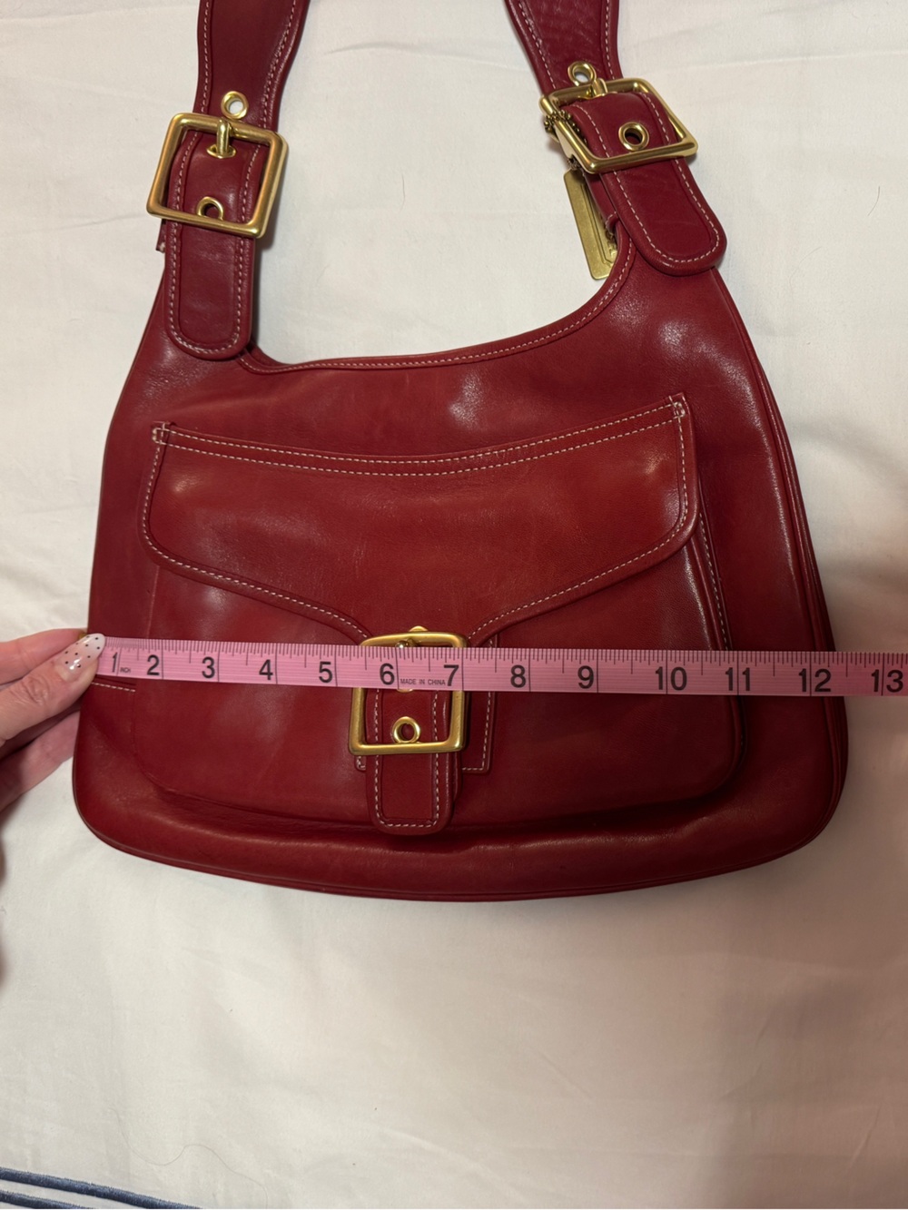 Rare Vintage Y2K Coach Legacy Saddle Bag 9340 Cherry Red - Picture 12 of 12